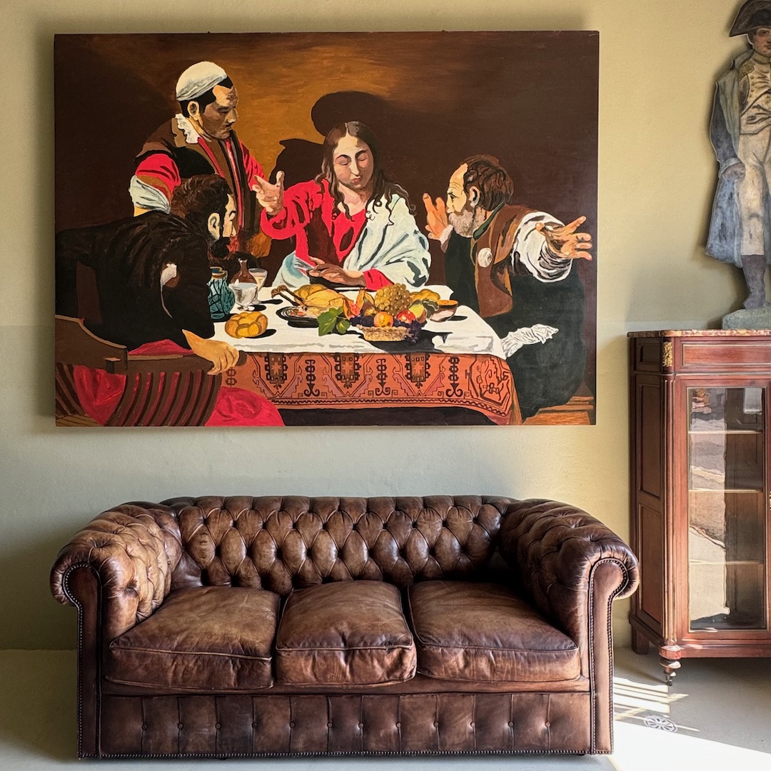 Tableau Toile La Cène à Emmaüs De Caravage - Reproduction Sur Toile Encadrée, Fabriqué En Italie